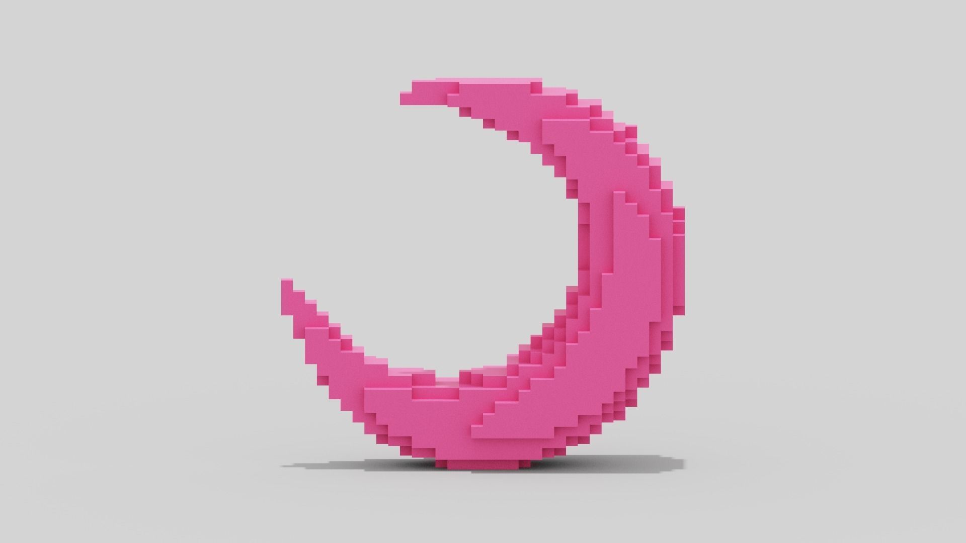 Pink Moon Low-poly 3D model_7