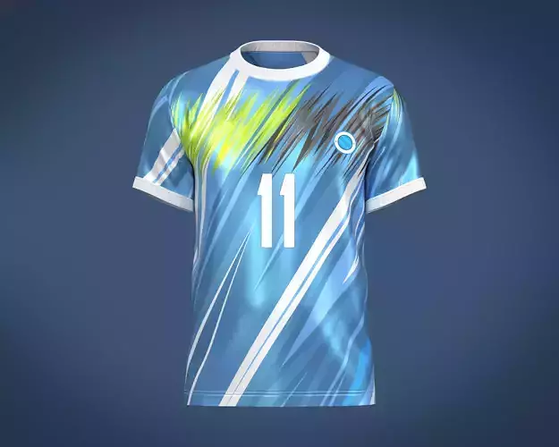 Soccer Football Blue and White Jersey Player-11