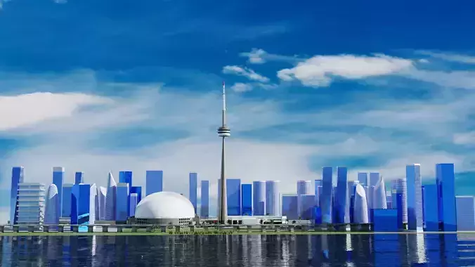 CN Tower Toronto City Canada 3D model