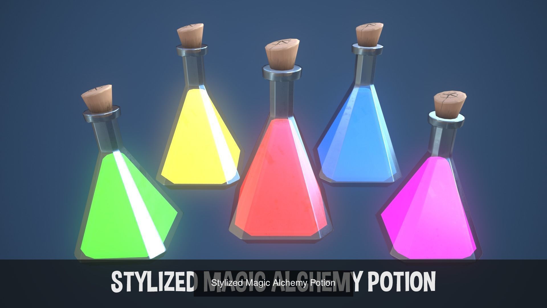 Stylized Alchemy Potions Pack 3D Model Collection_7