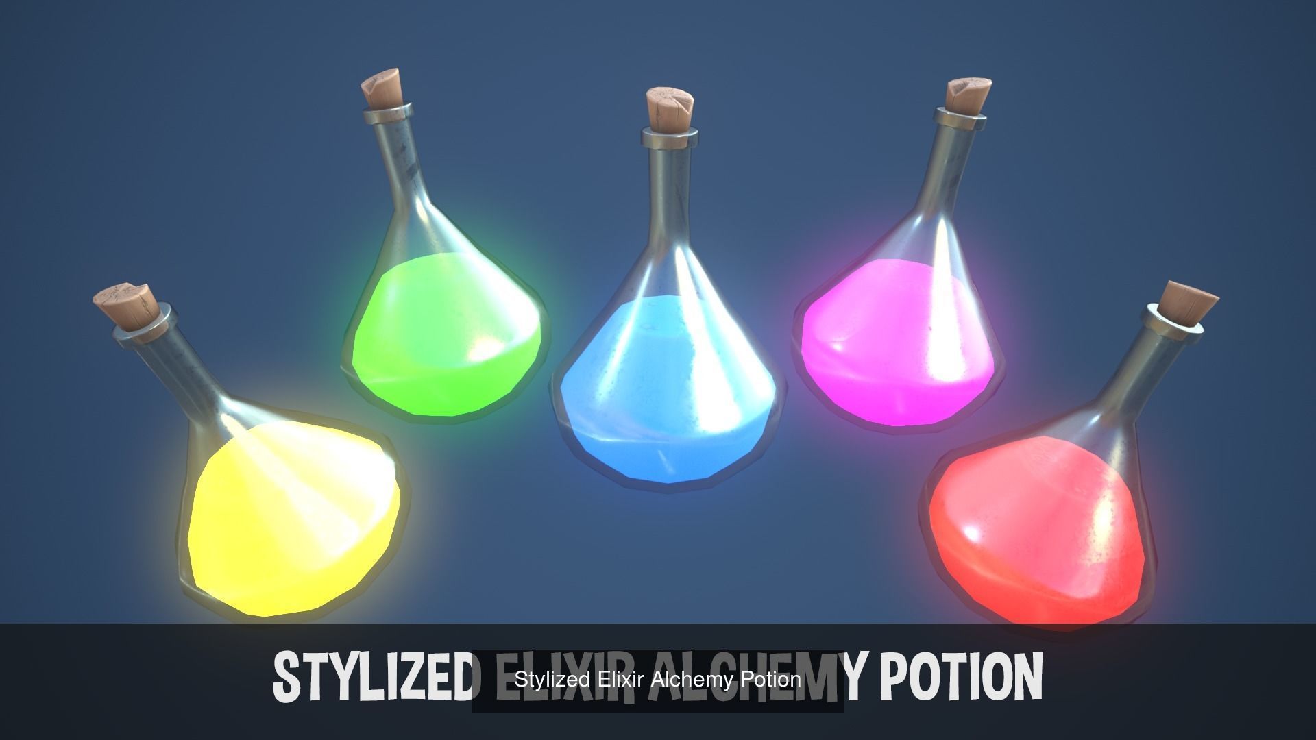 Stylized Alchemy Potions Pack 3D Model Collection_5