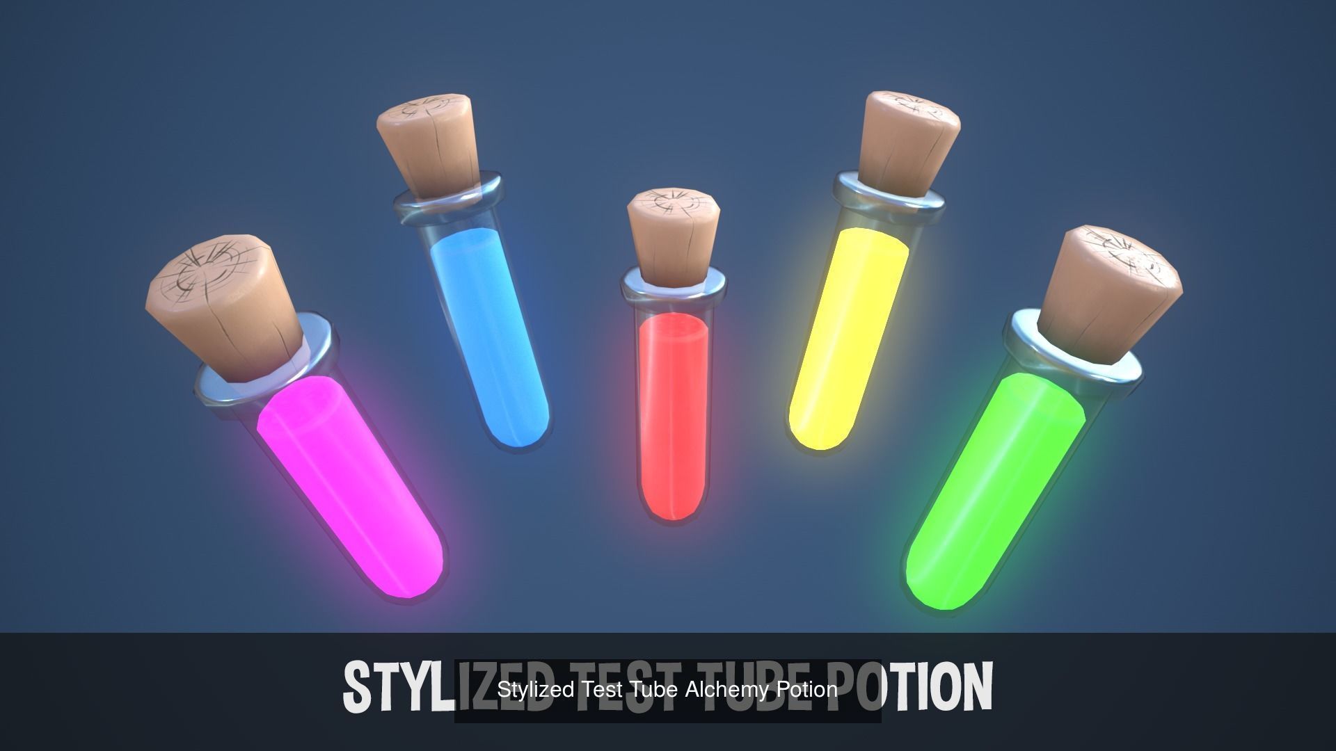 Stylized Alchemy Potions Pack 3D Model Collection_3