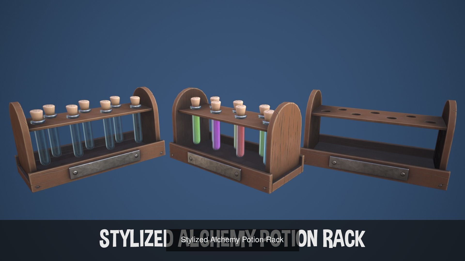 Stylized Alchemy Potions Pack 3D Model Collection_1
