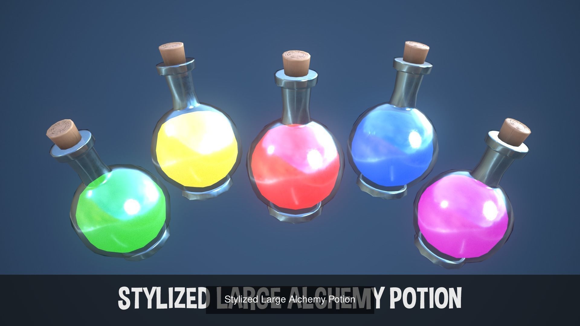 Stylized Alchemy Potions Pack 3D Model Collection_8