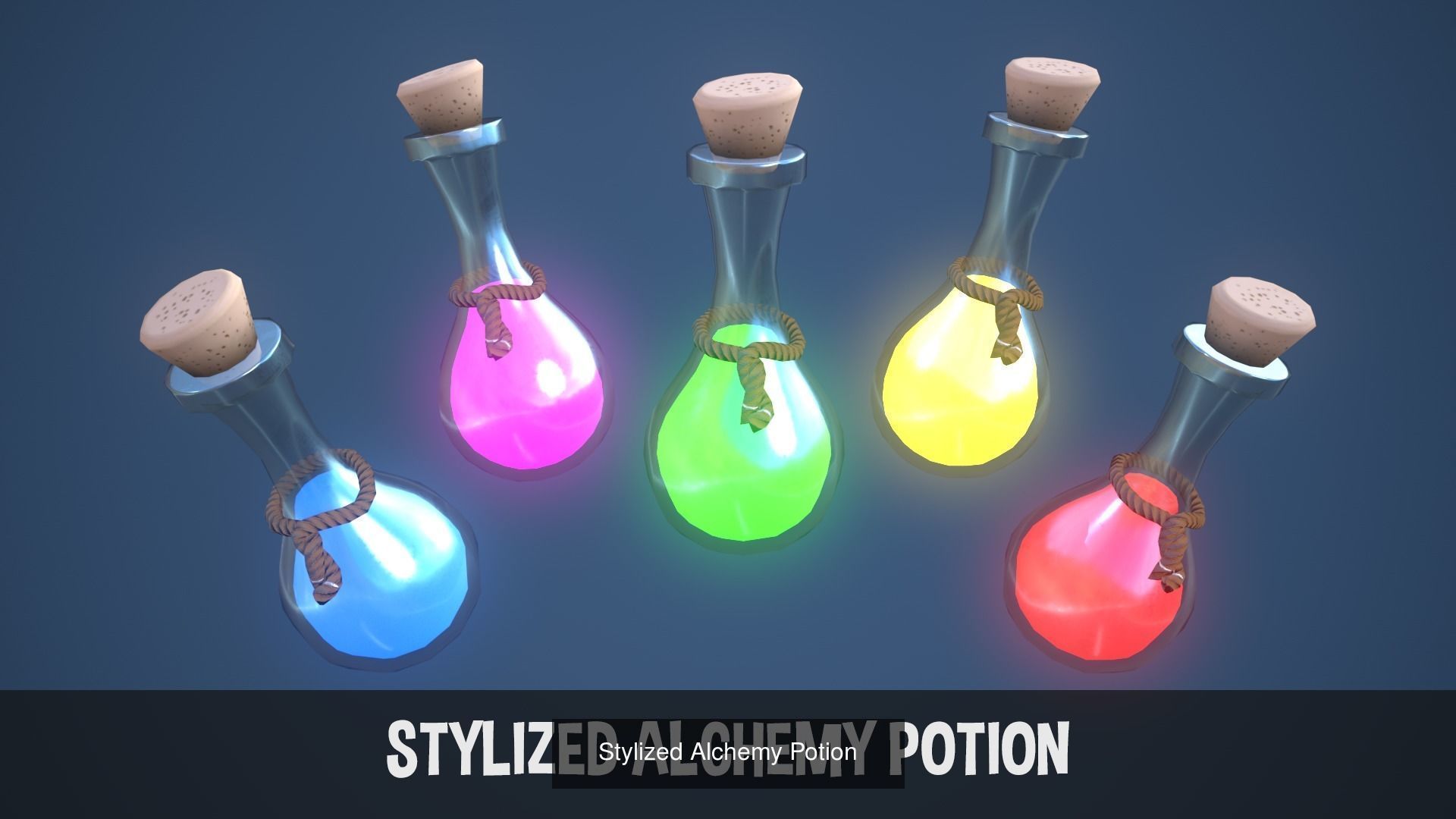 Stylized Alchemy Potions Pack 3D Model Collection_6