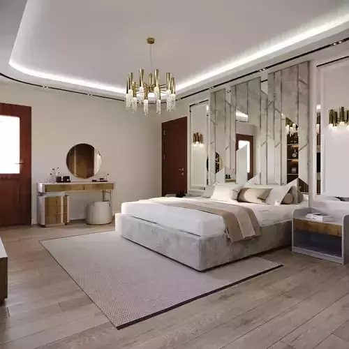 Master bedroom Low-poly 3D model