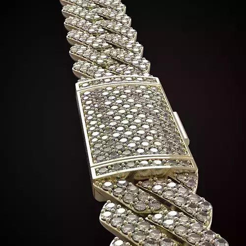 solid cuban link bracelete with lock