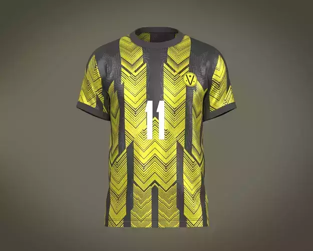 Soccer Football Black with yellow Jersey Player-11