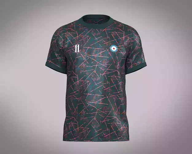 Soccer Football Blue and Red with Black Jersey Player-11