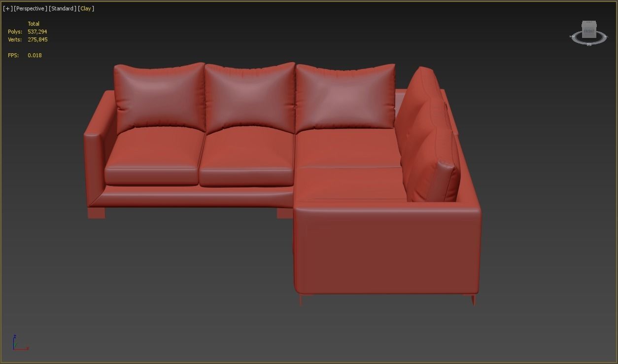 Sofa Zora small Square corner unit 258cm x 258cm 3D model_1