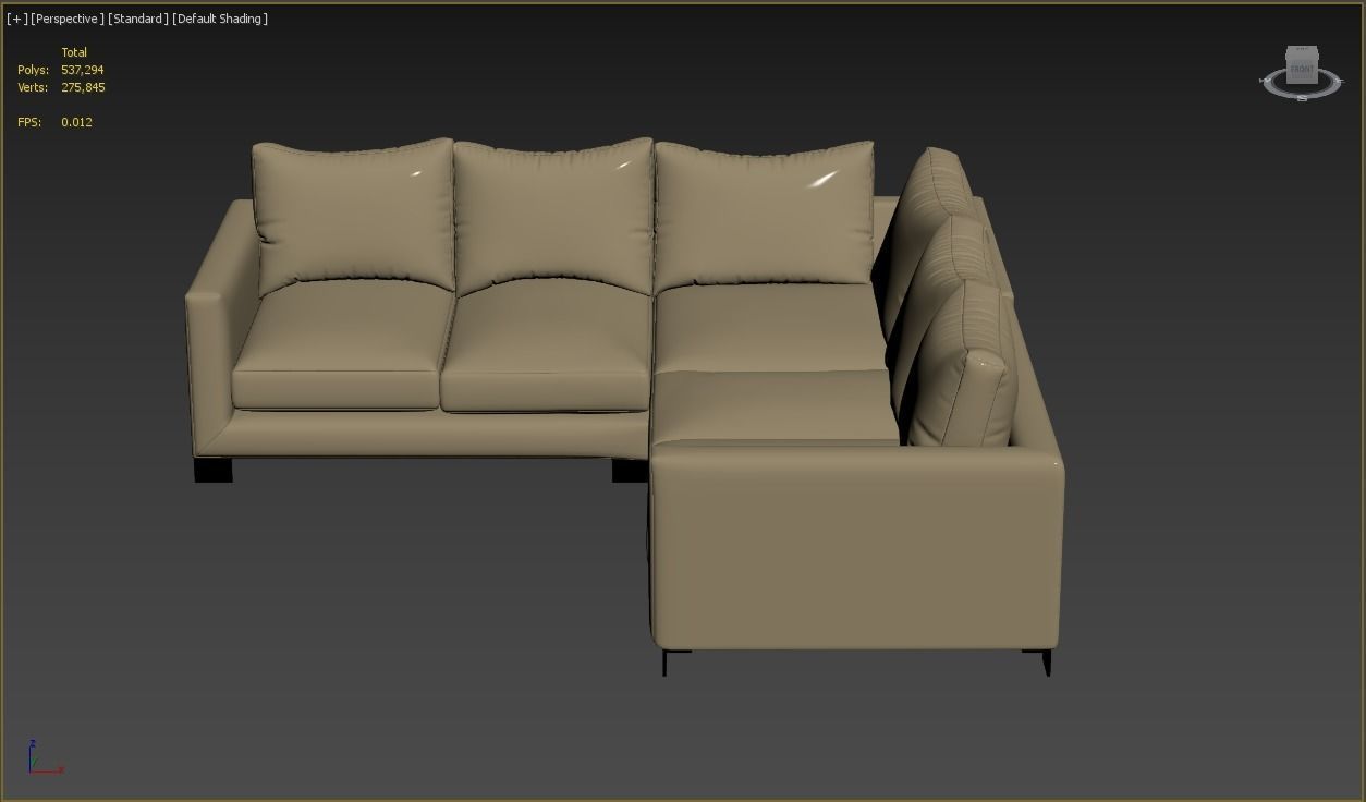Sofa Zora small Square corner unit 258cm x 258cm 3D model_3