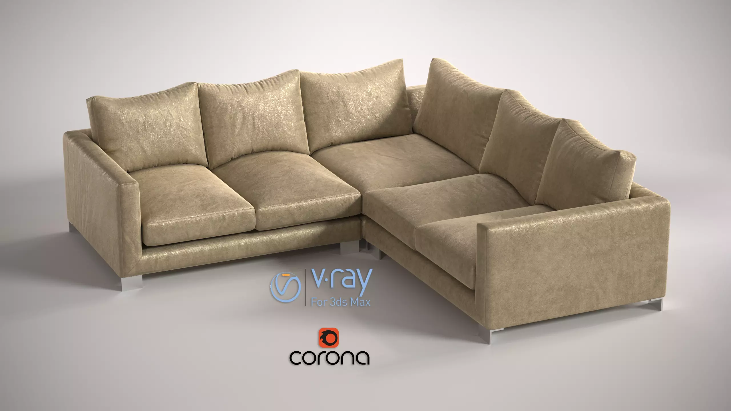 Sofa Zora small Square corner unit 258cm x 258cm 3D model_0