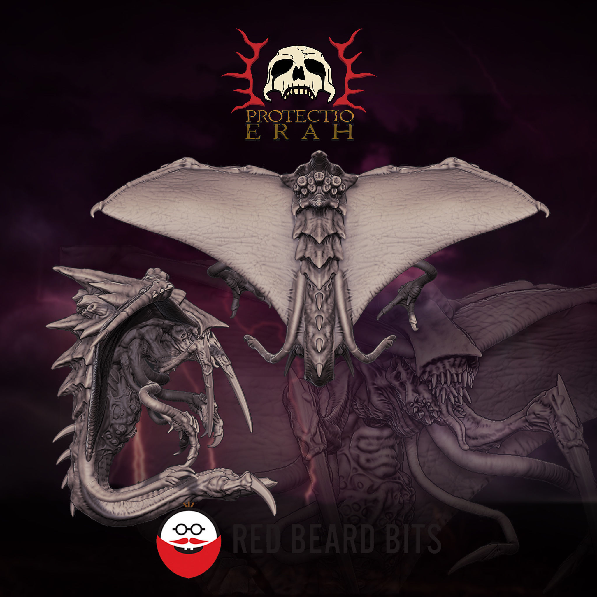 Xenoteras Parasyte Wyrm and Flying Swarms 3D print model_2