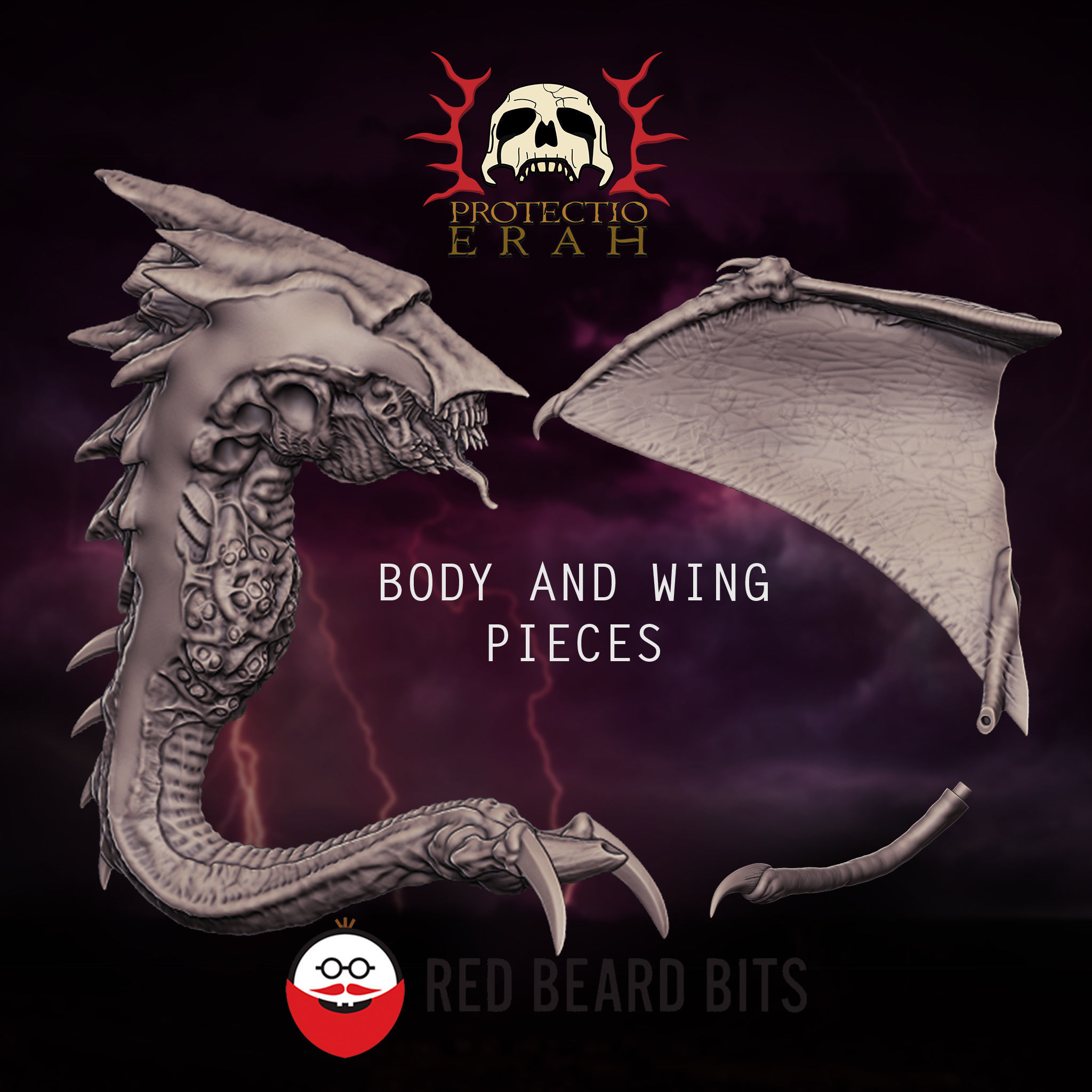 Xenoteras Parasyte Wyrm and Flying Swarms 3D print model_5