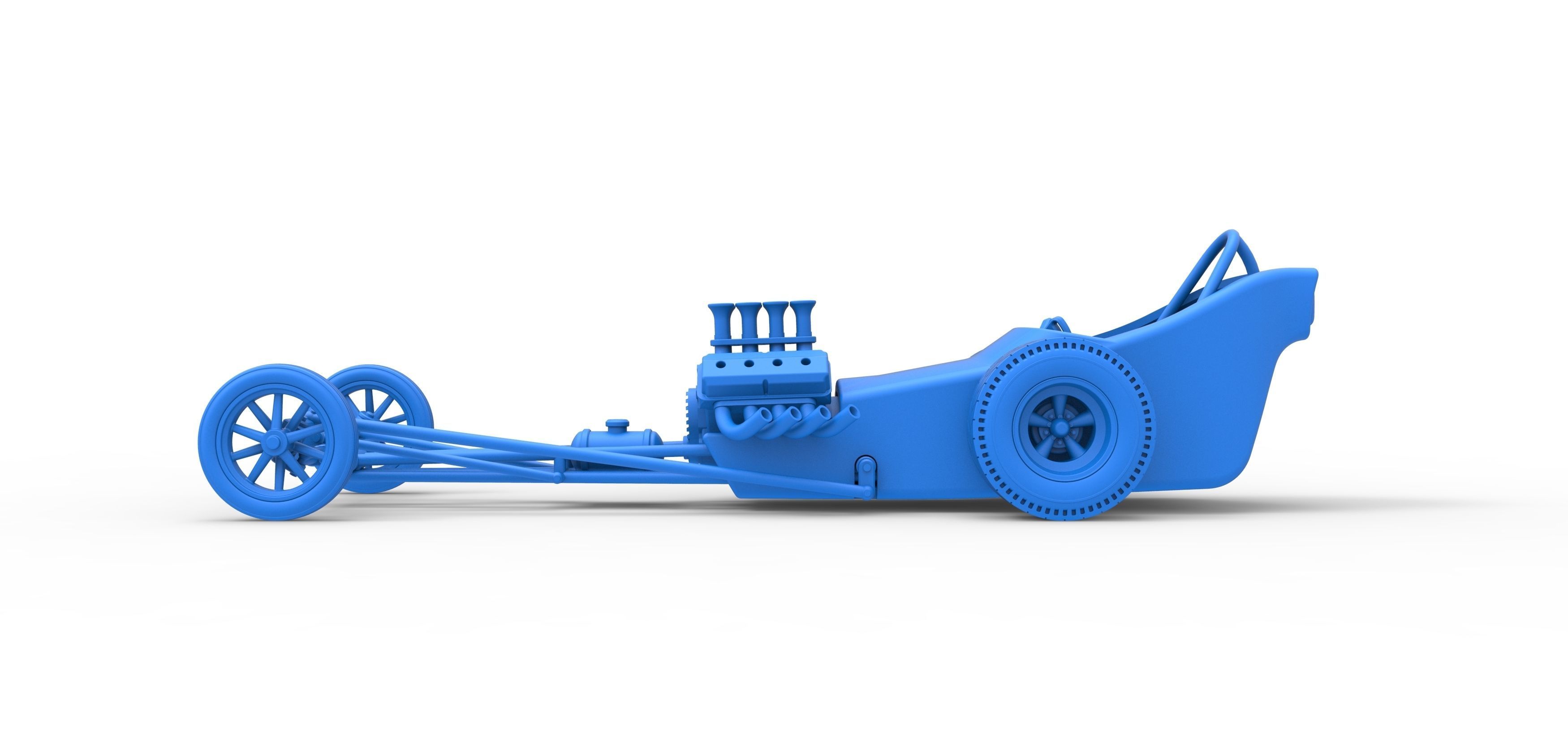 Front engine old school dragster with shell V5 Scale 1 to 25 3D print model_22