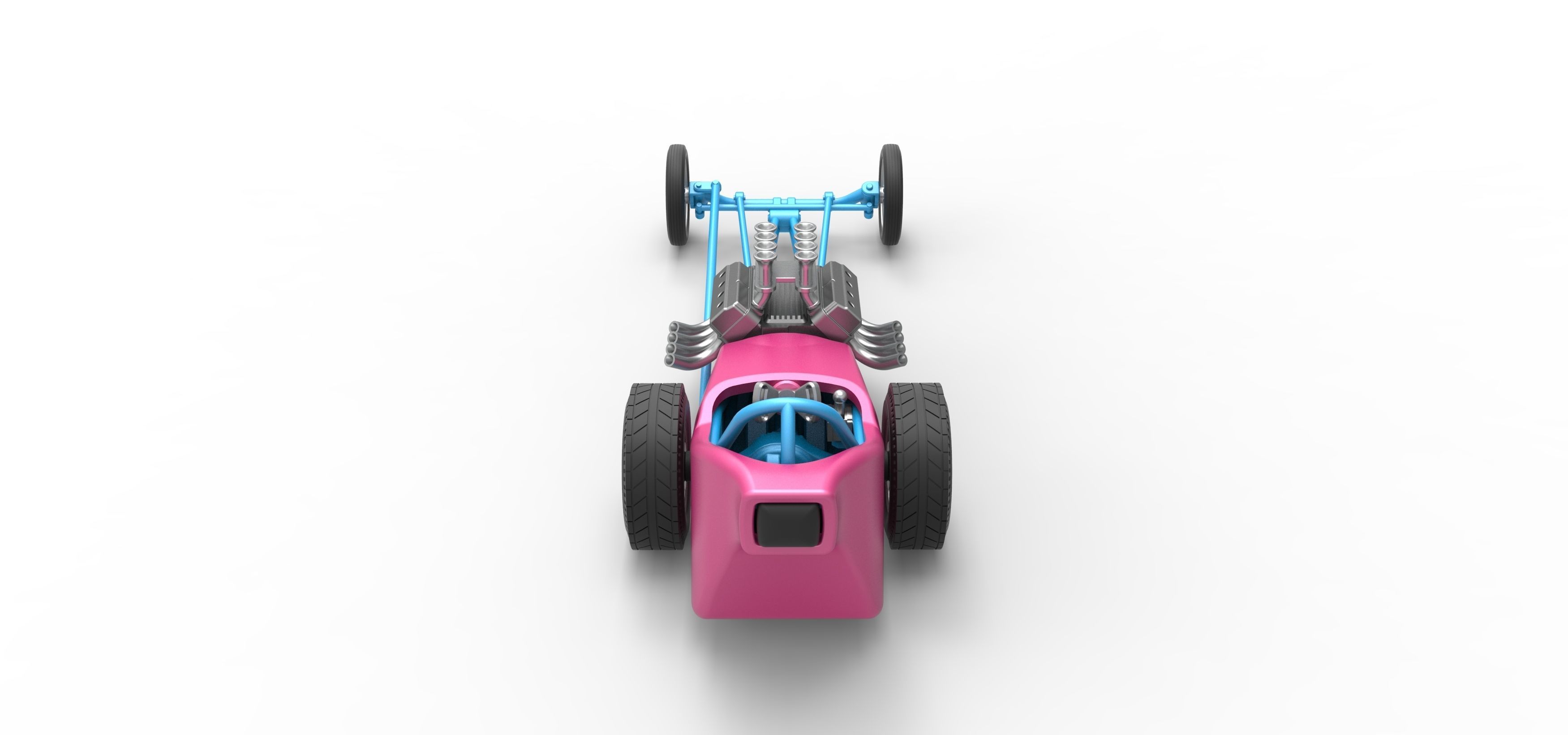 Front engine old school dragster with shell V5 Scale 1 to 25 3D print model_13