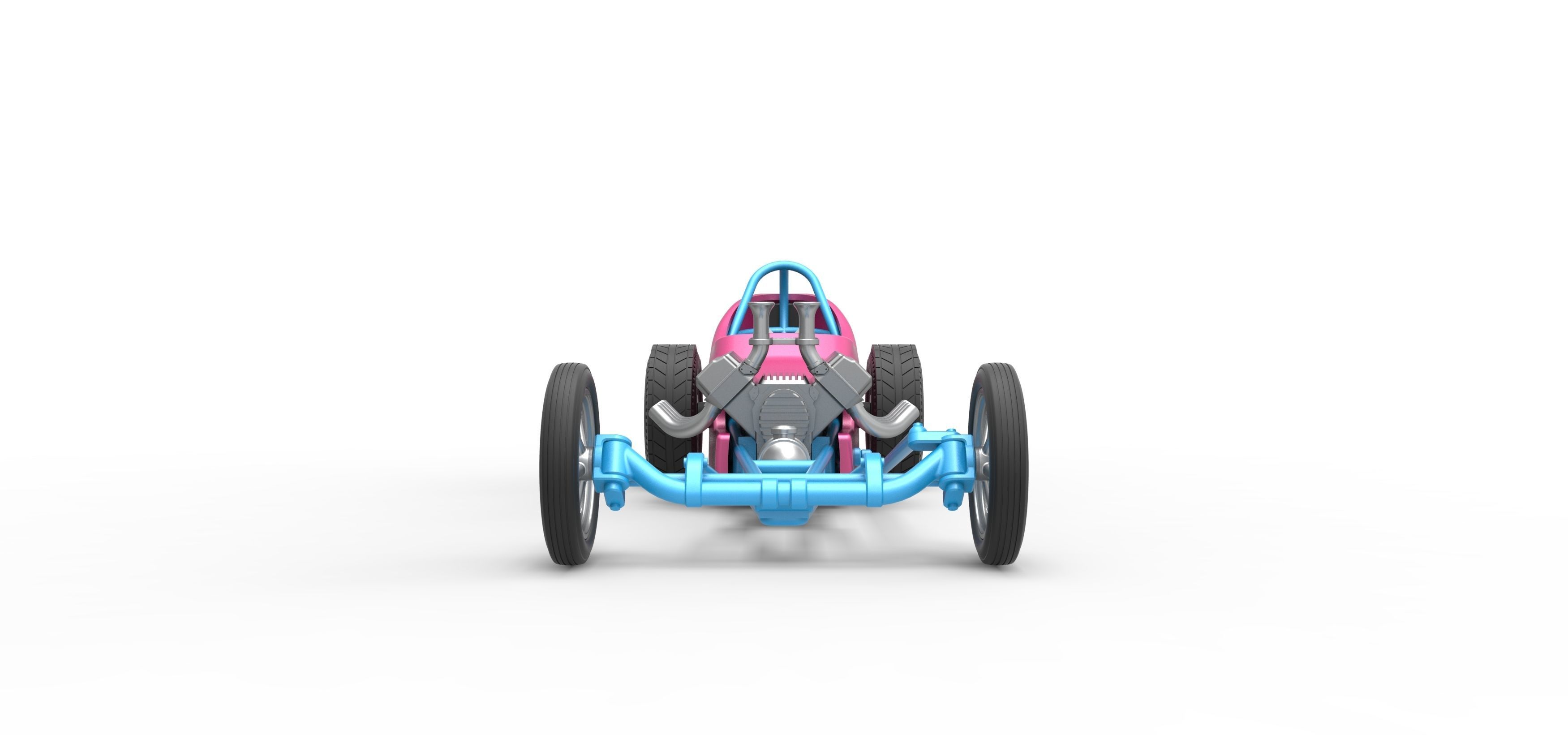 Front engine old school dragster with shell V5 Scale 1 to 25 3D print model_7