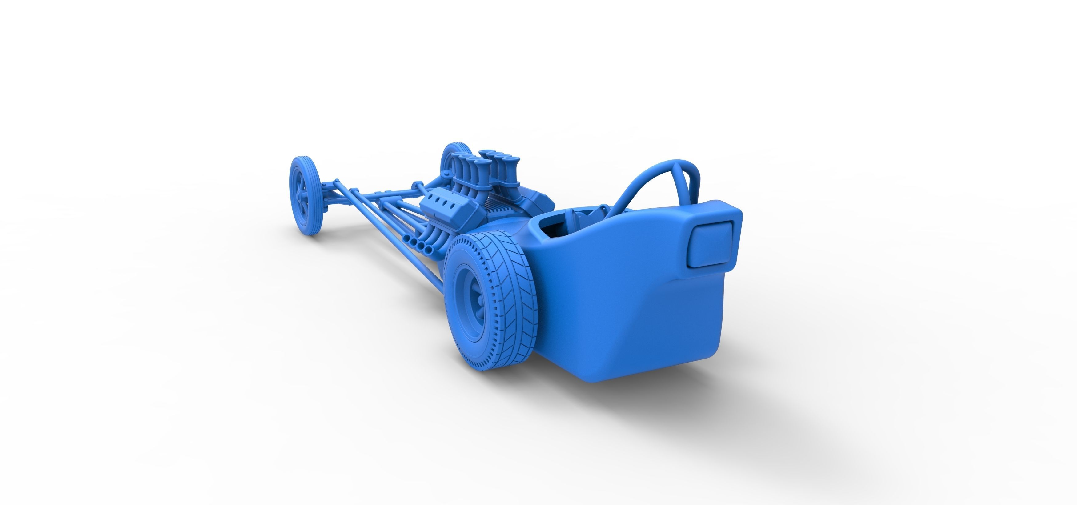 Front engine old school dragster with shell V5 Scale 1 to 25 3D print model_26