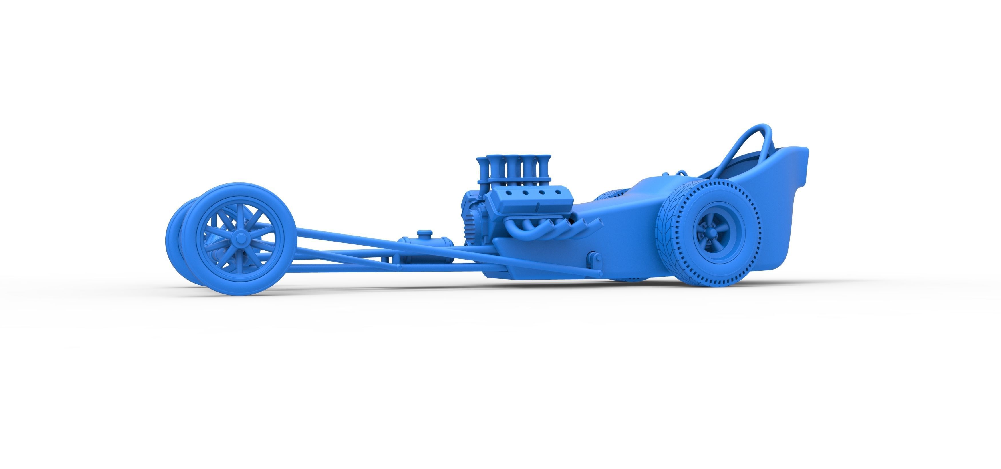 Front engine old school dragster with shell V5 Scale 1 to 25 3D print model_16