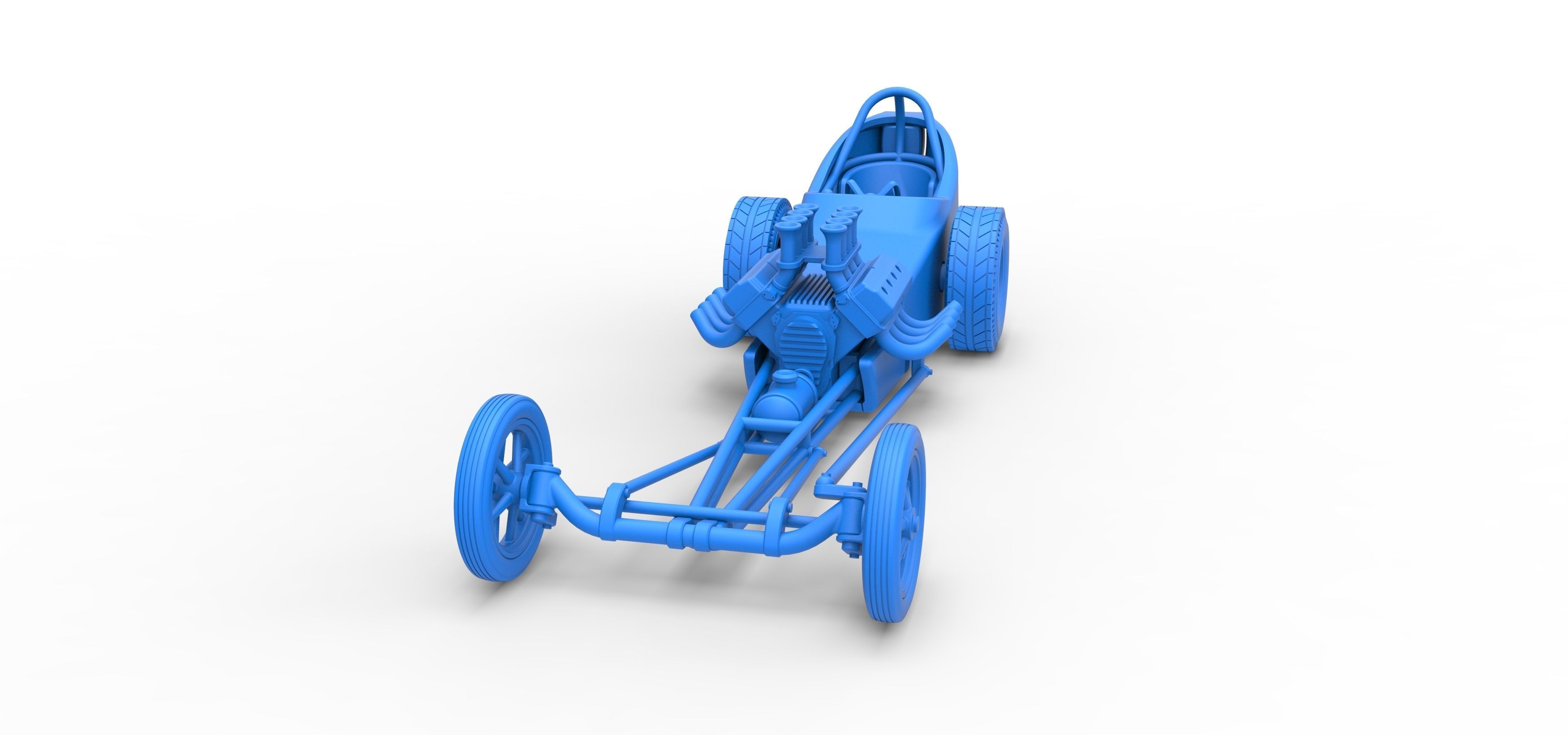 Front engine old school dragster with shell V5 Scale 1 to 25 3D print model_18
