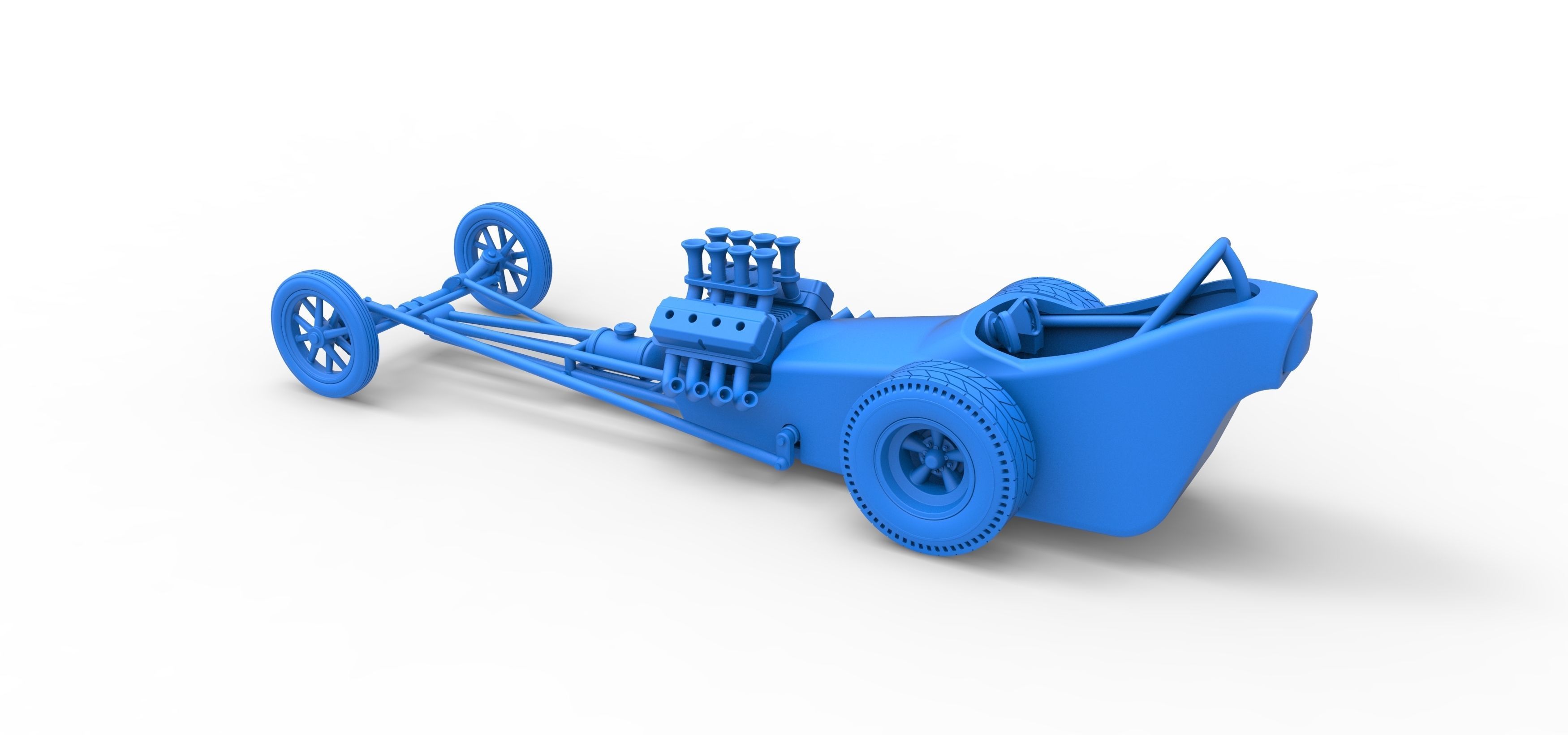 Front engine old school dragster with shell V5 Scale 1 to 25 3D print model_25