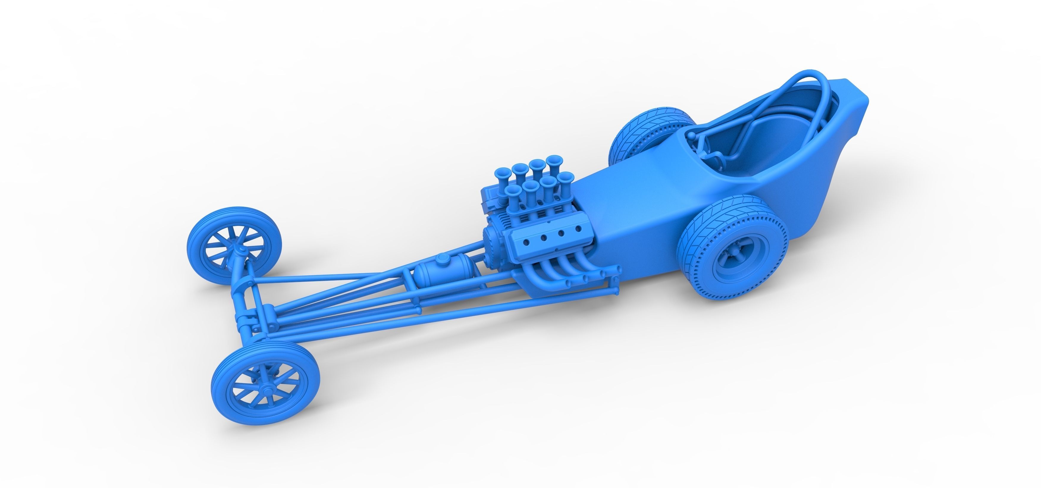 Front engine old school dragster with shell V5 Scale 1 to 25 3D print model_17