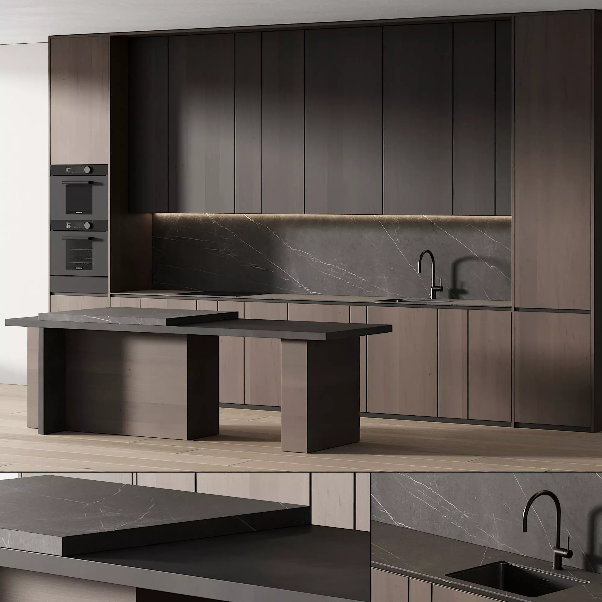 241 modern kitchen 14 minimal modern kitchen with island 05 3D model