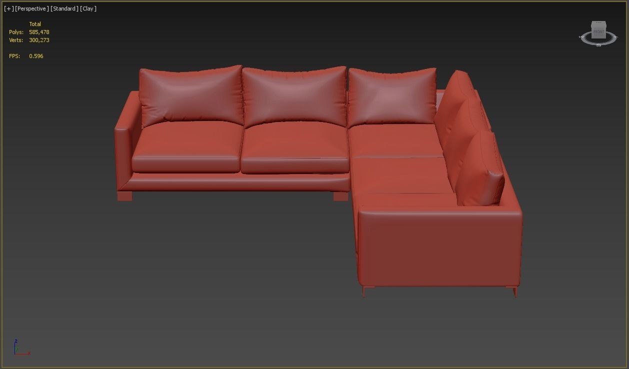 Sofa Zara Corner unit large  left hand facing extra deep 3D model_1