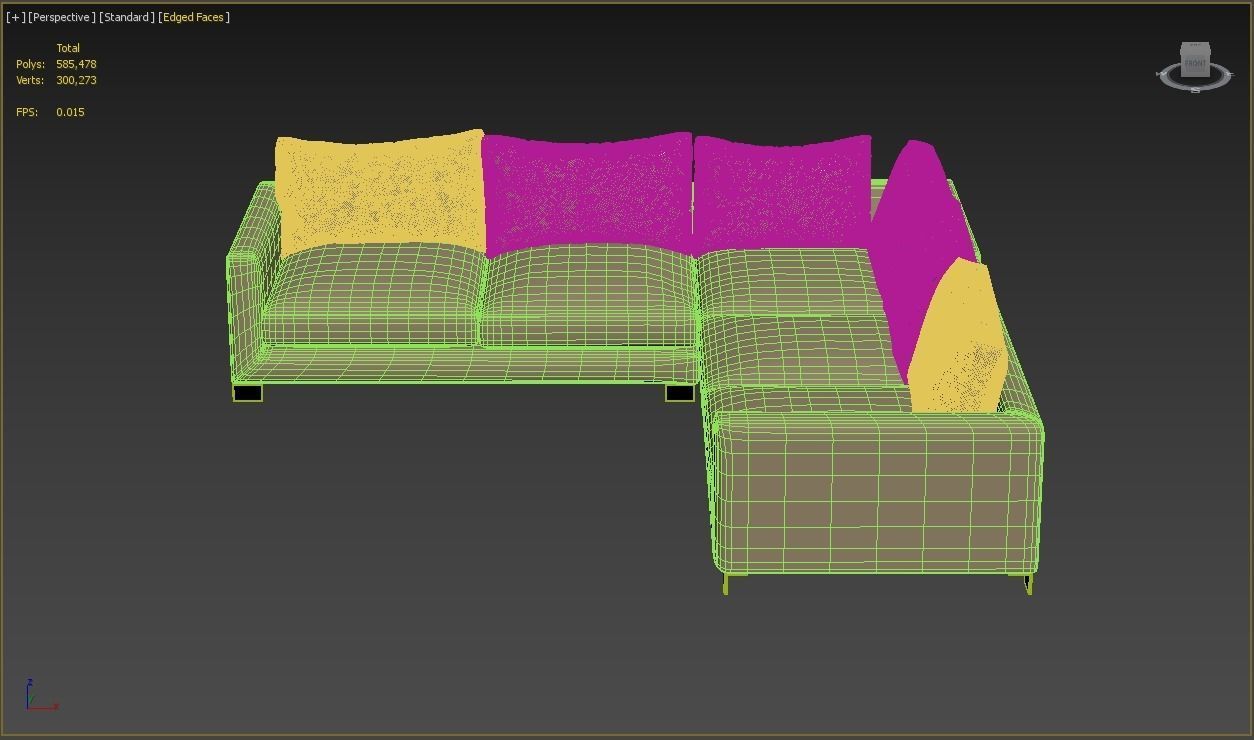 Sofa Zara Corner unit large  left hand facing extra deep 3D model_4