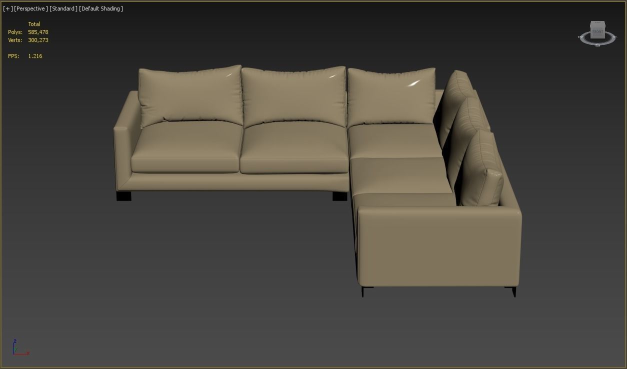 Sofa Zara Corner unit large  left hand facing extra deep 3D model_3