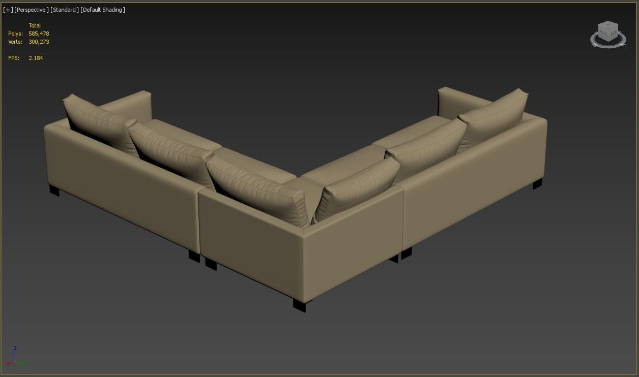 Sofa Zara Corner unit large  left hand facing extra deep 3D model_2