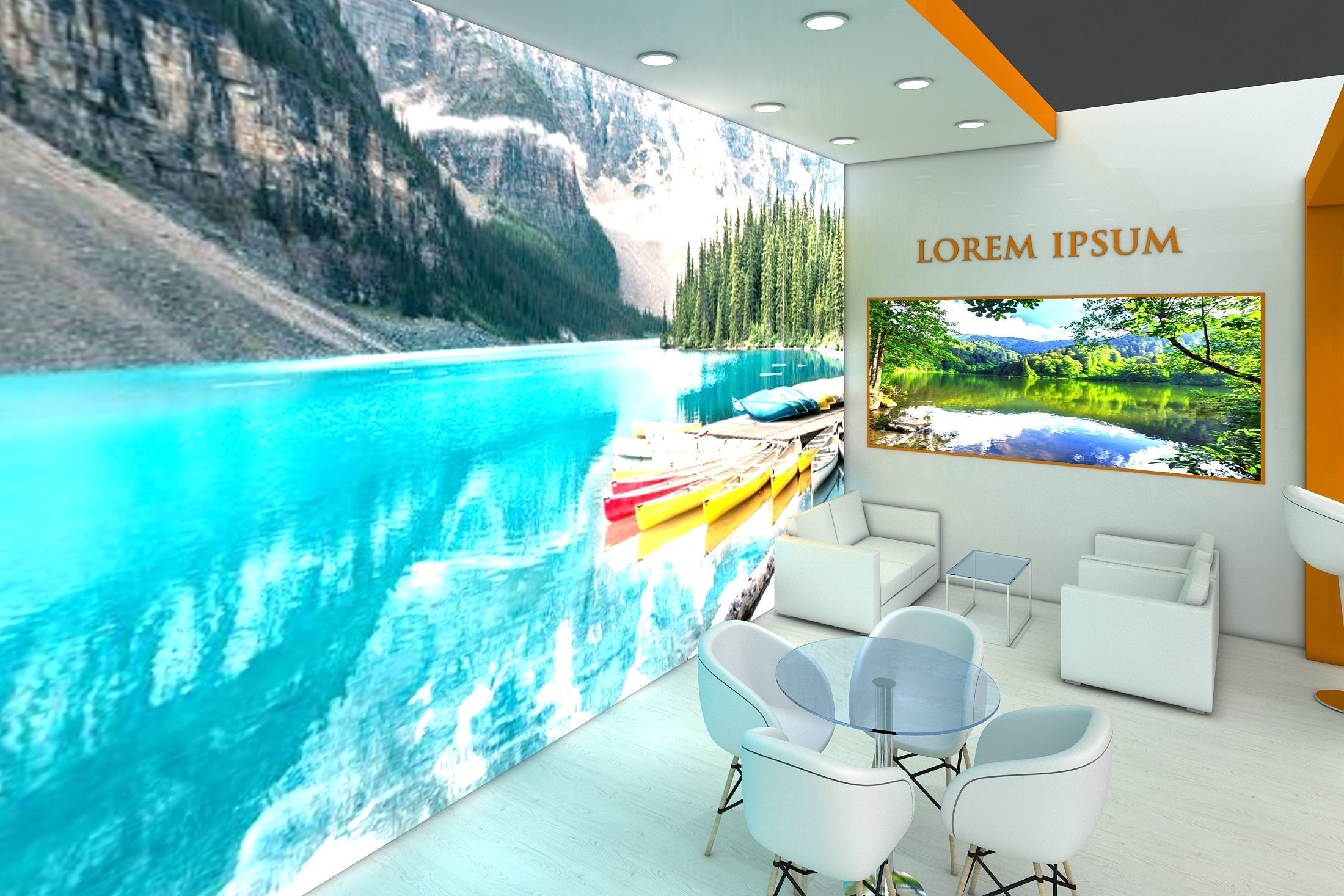 Booth Exhibition Stand Stall 16x4m Height 350 cm 1 Side Open 3D model_3