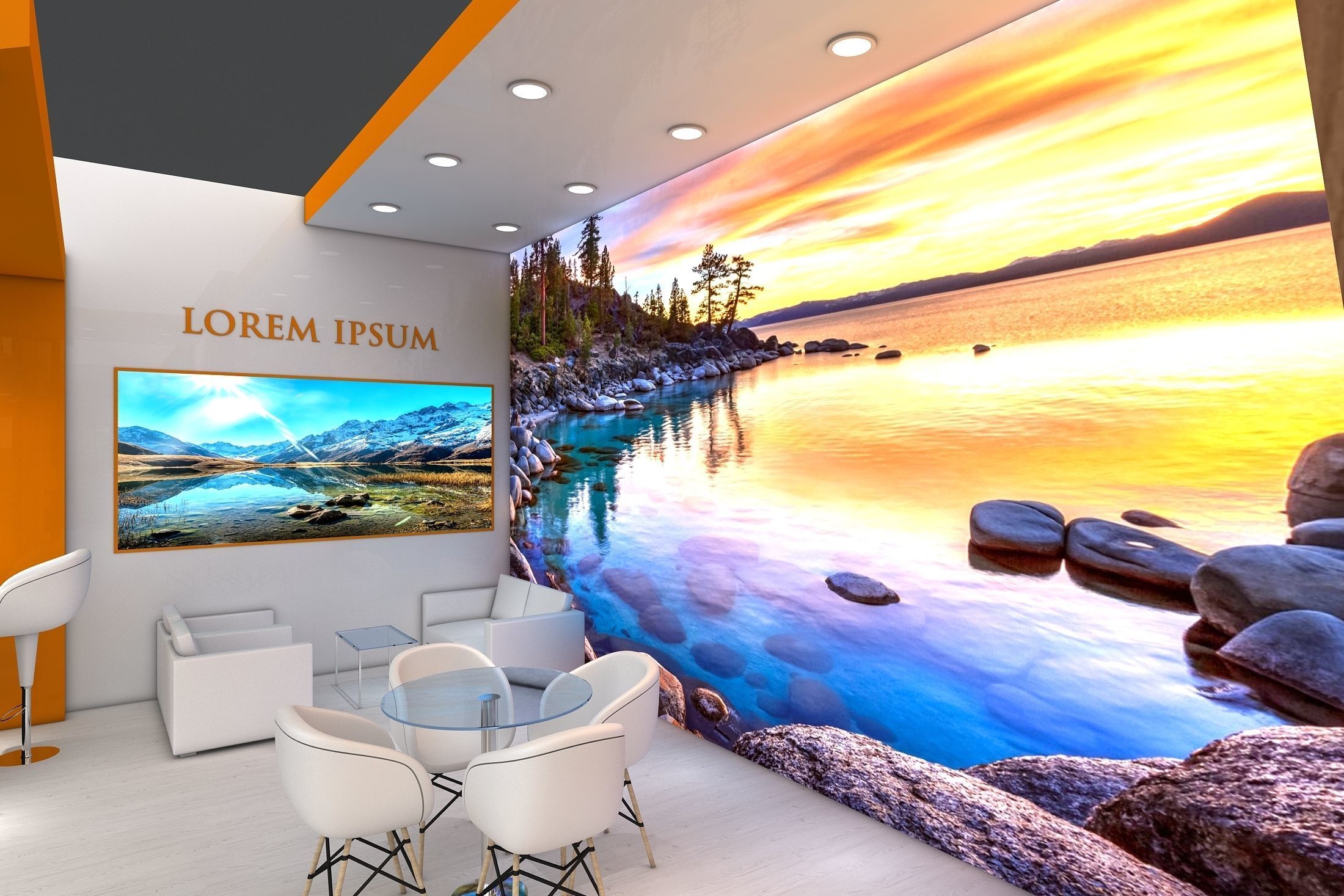 Booth Exhibition Stand Stall 16x4m Height 350 cm 1 Side Open 3D model_4