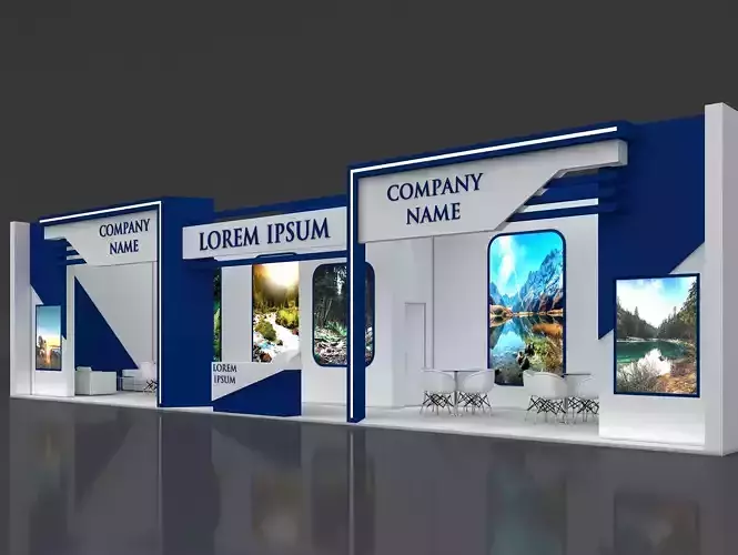 Booth Exhibition Stand Stall 16x4m Height 400 cm 1 Side Open