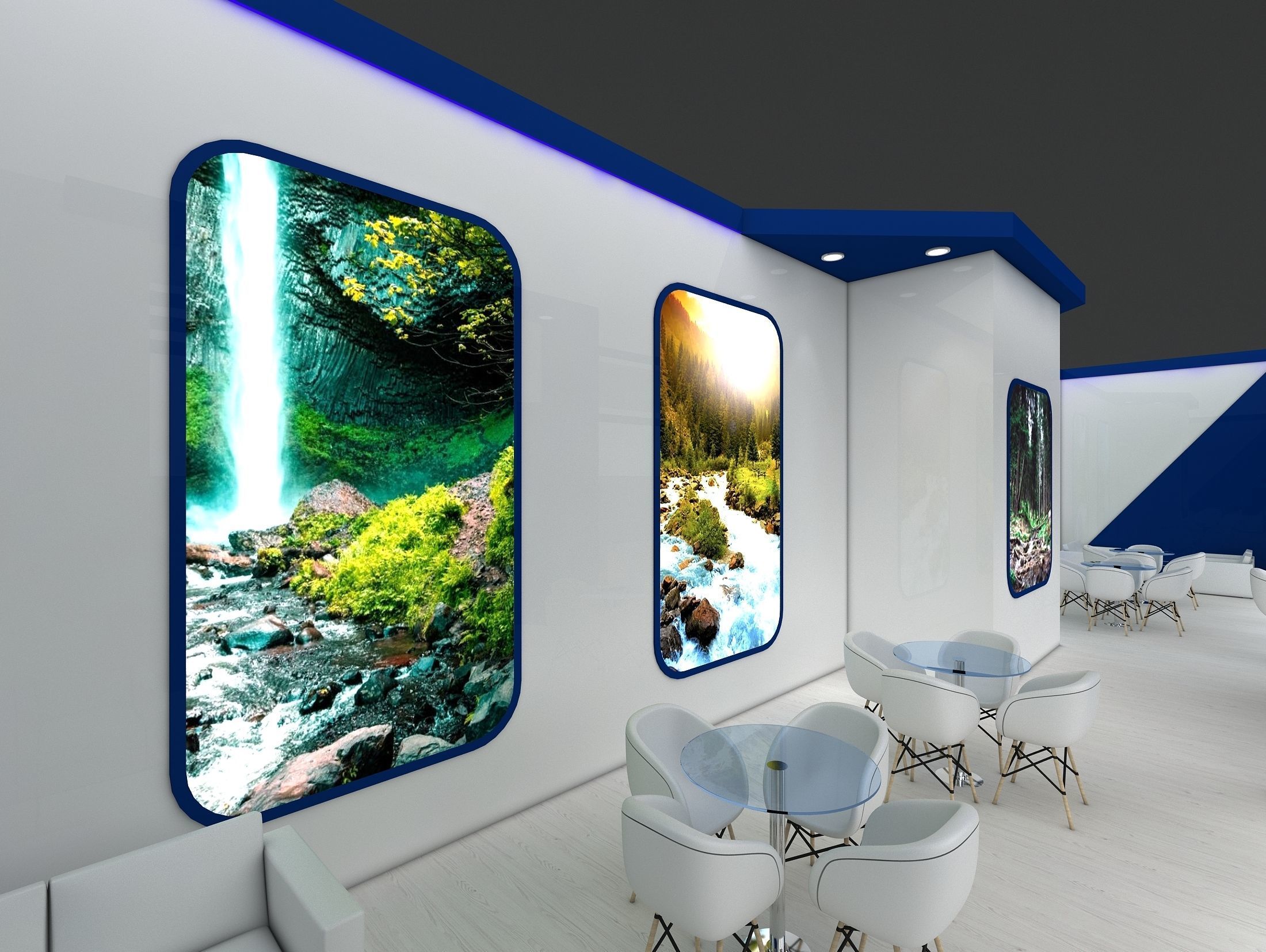 Booth Exhibition Stand Stall 16x4m Height 400 cm 1 Side Open 3D model_4