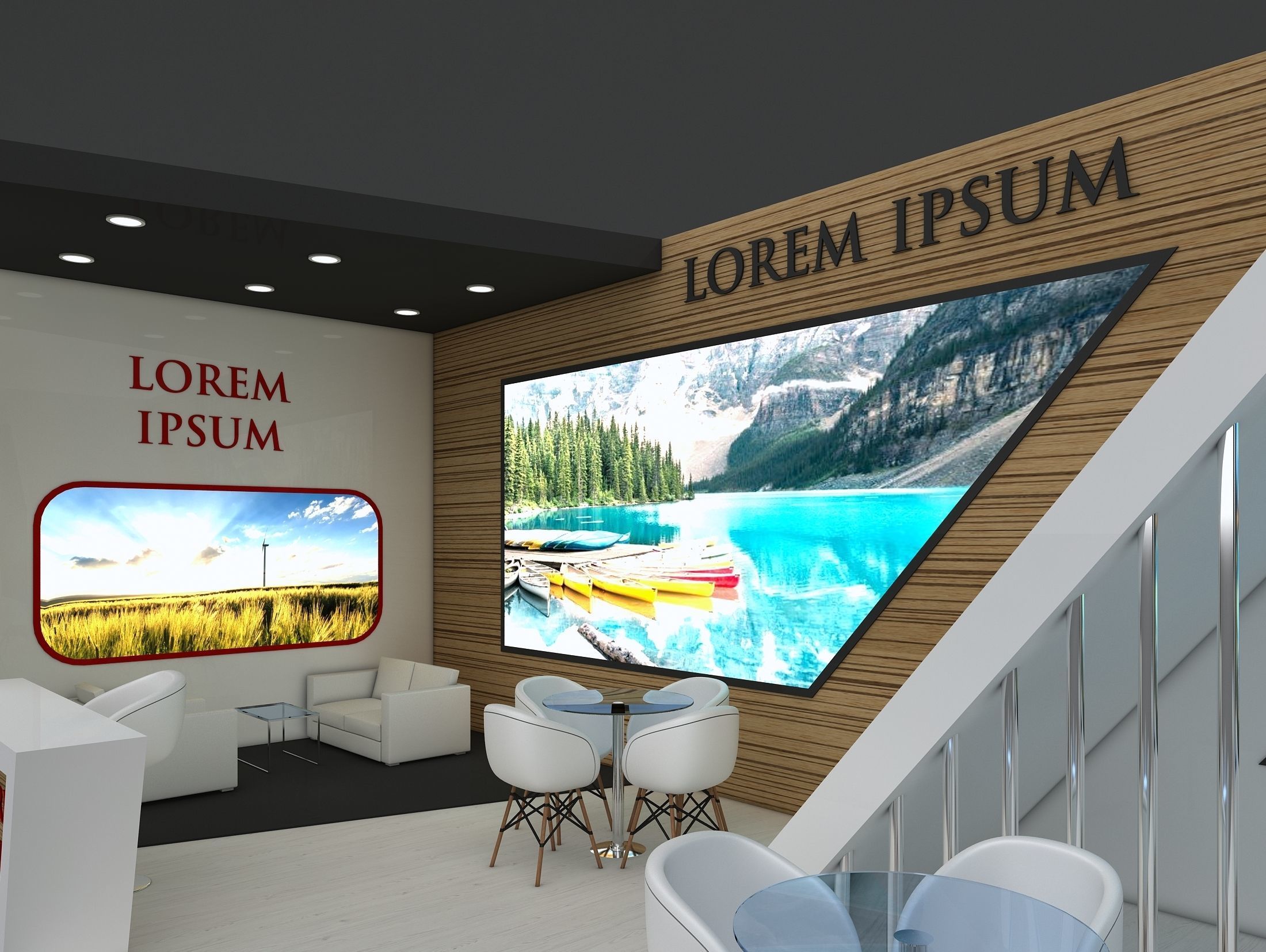 Booth Exhibition Stand Stall 16x4m Height 350 cm 1 Side Open 3D model_5