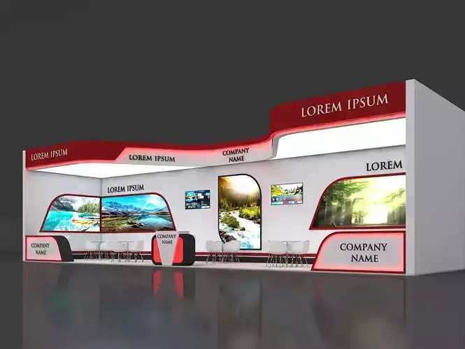 Booth Exhibition Stand Stall 16x4m Height 450 cm 1 Side Open