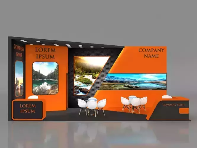 Fair Booth Exhibition Stand Stall 8x4m Height 360 cm 2 Side Open