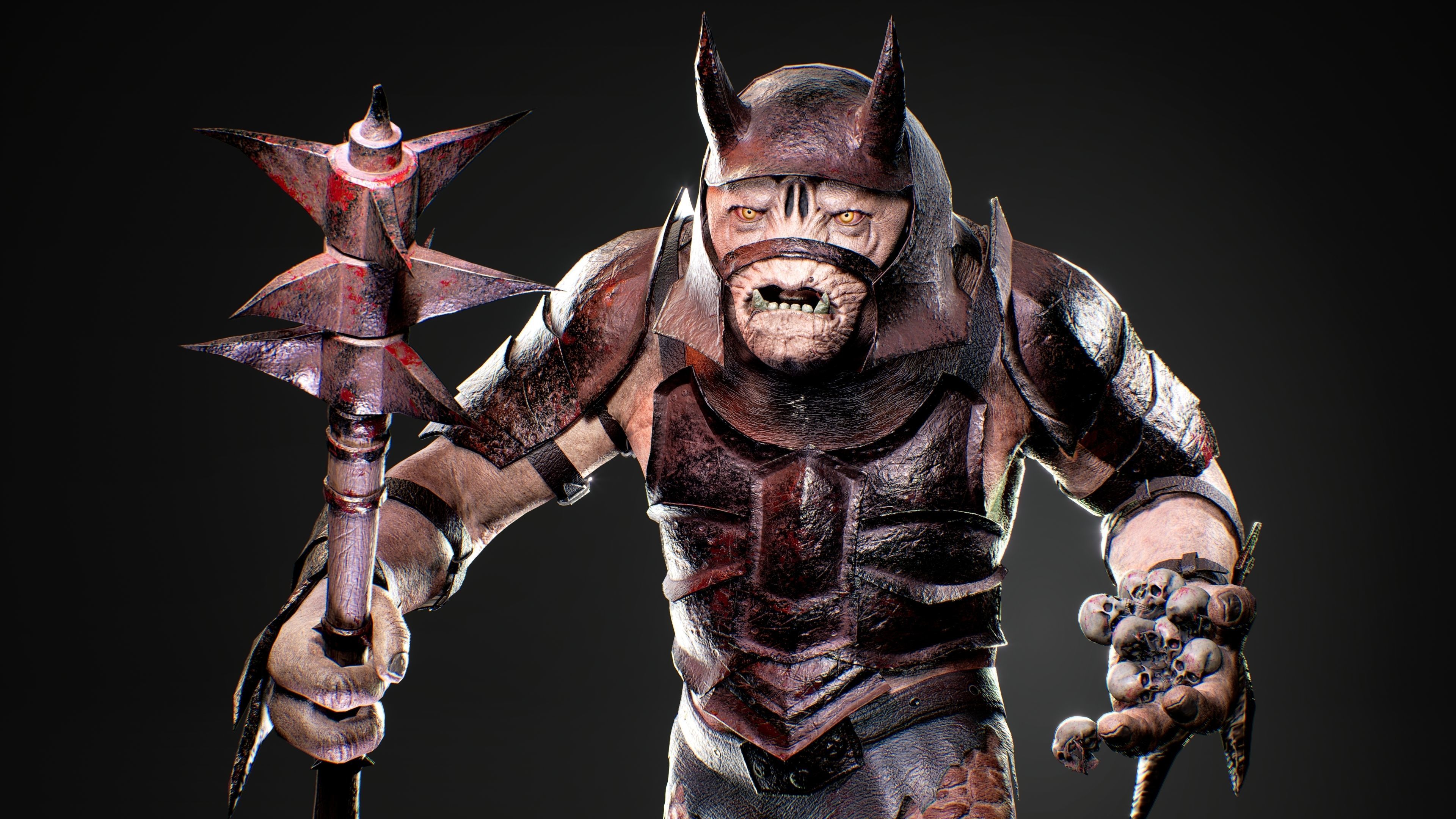 Attack Troll Game Character UE5 Low-poly 3D model_3
