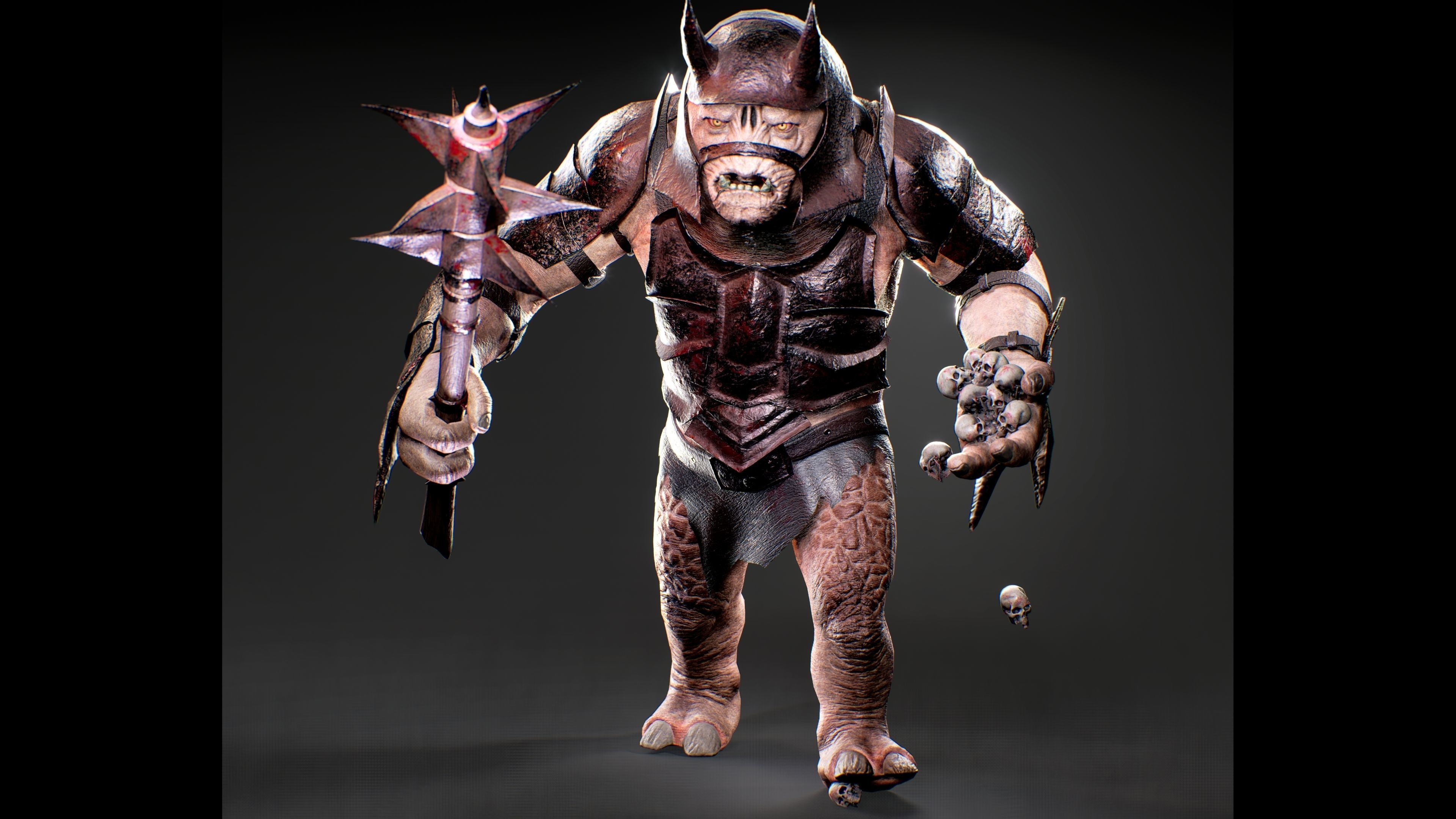 Attack Troll Game Character UE5 Low-poly 3D model_5