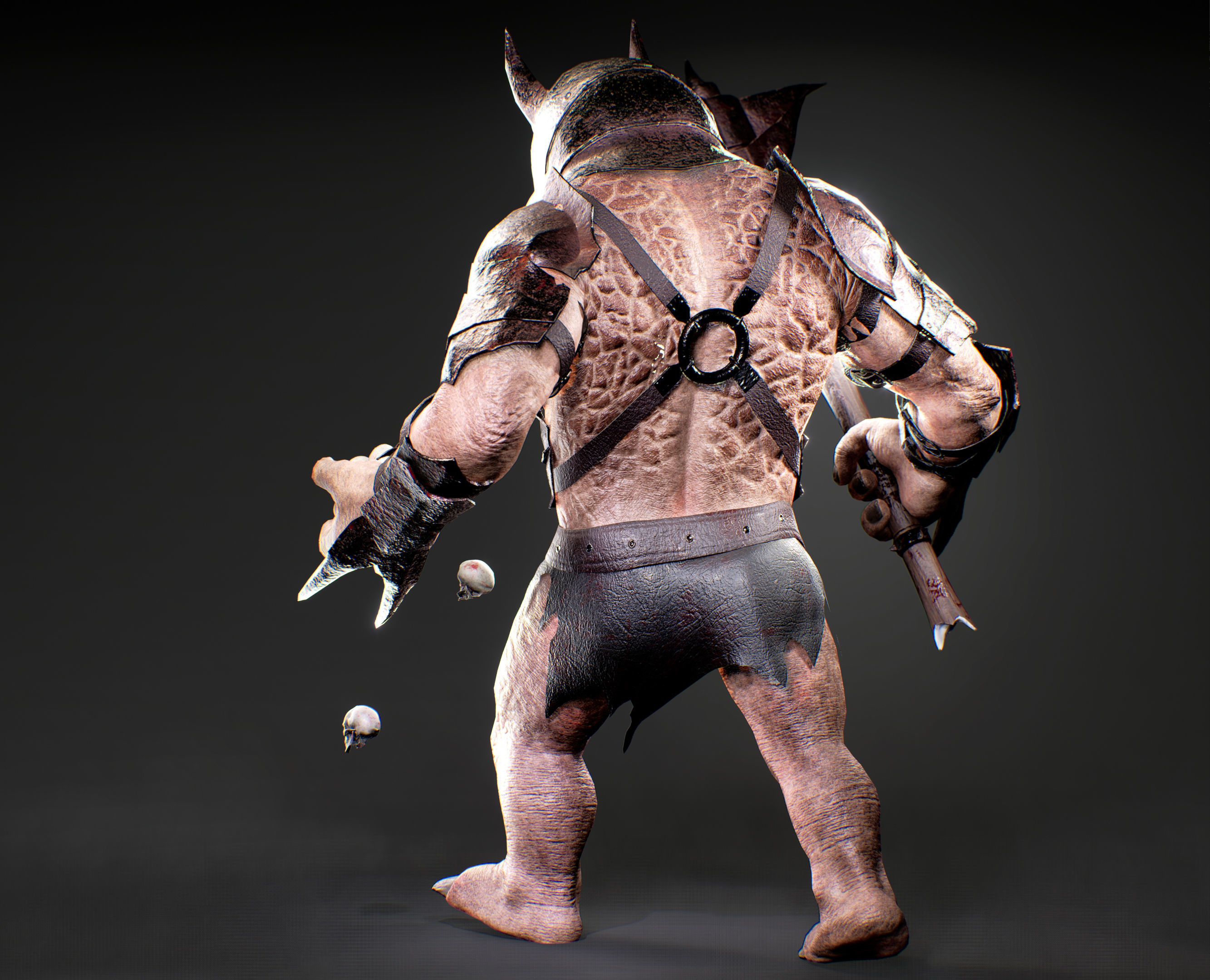 Attack Troll Game Character UE5 Low-poly 3D model_12