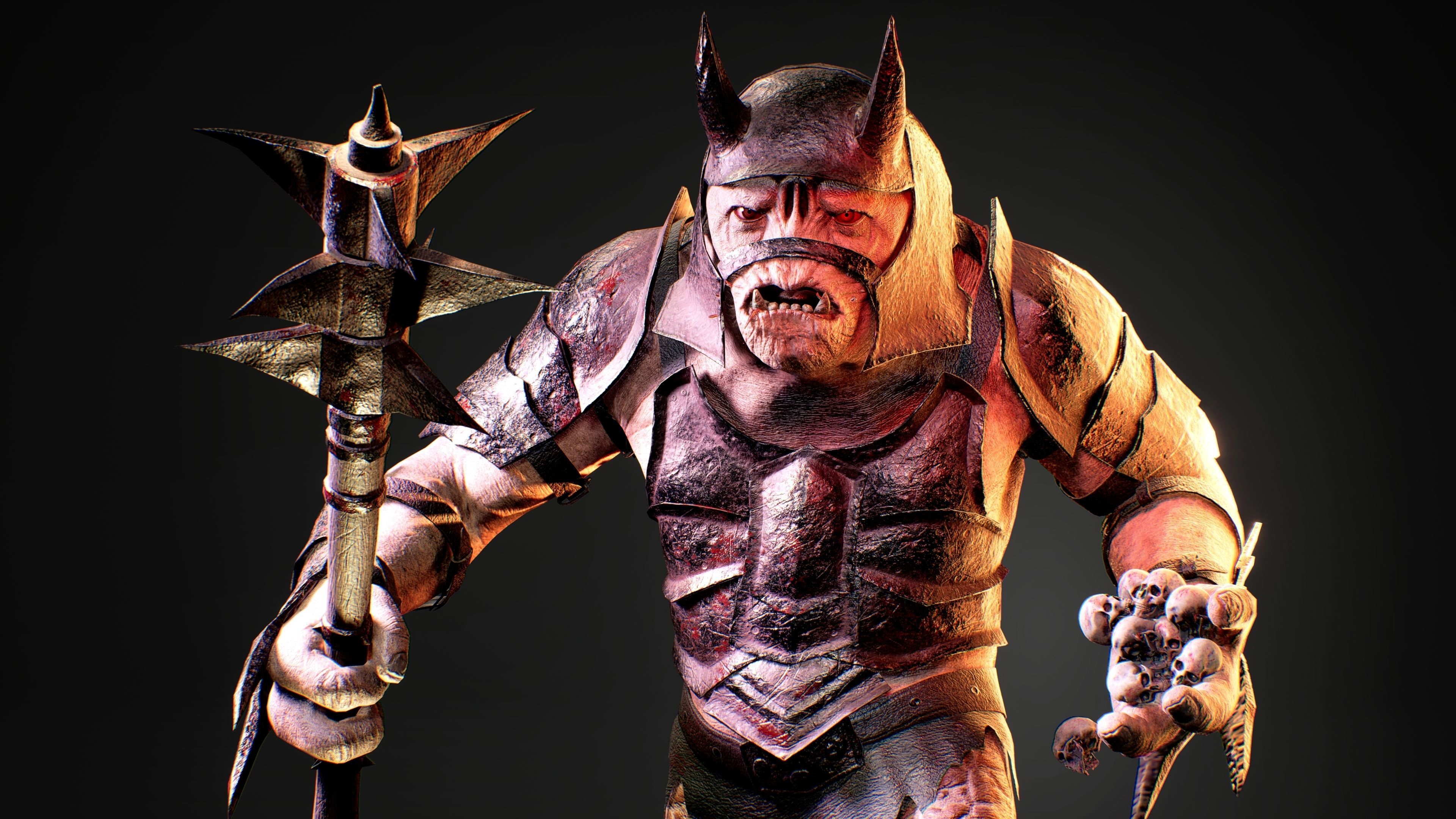Attack Troll Game Character UE5 Low-poly 3D model_4