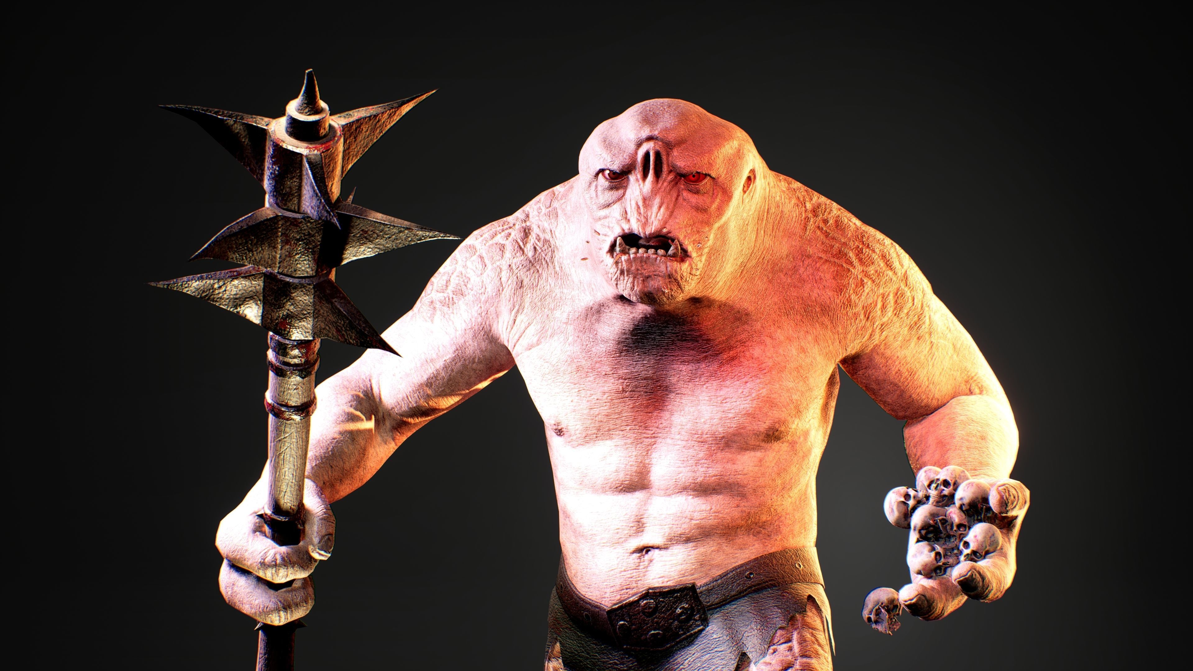 Attack Troll Game Character UE5 Low-poly 3D model_8