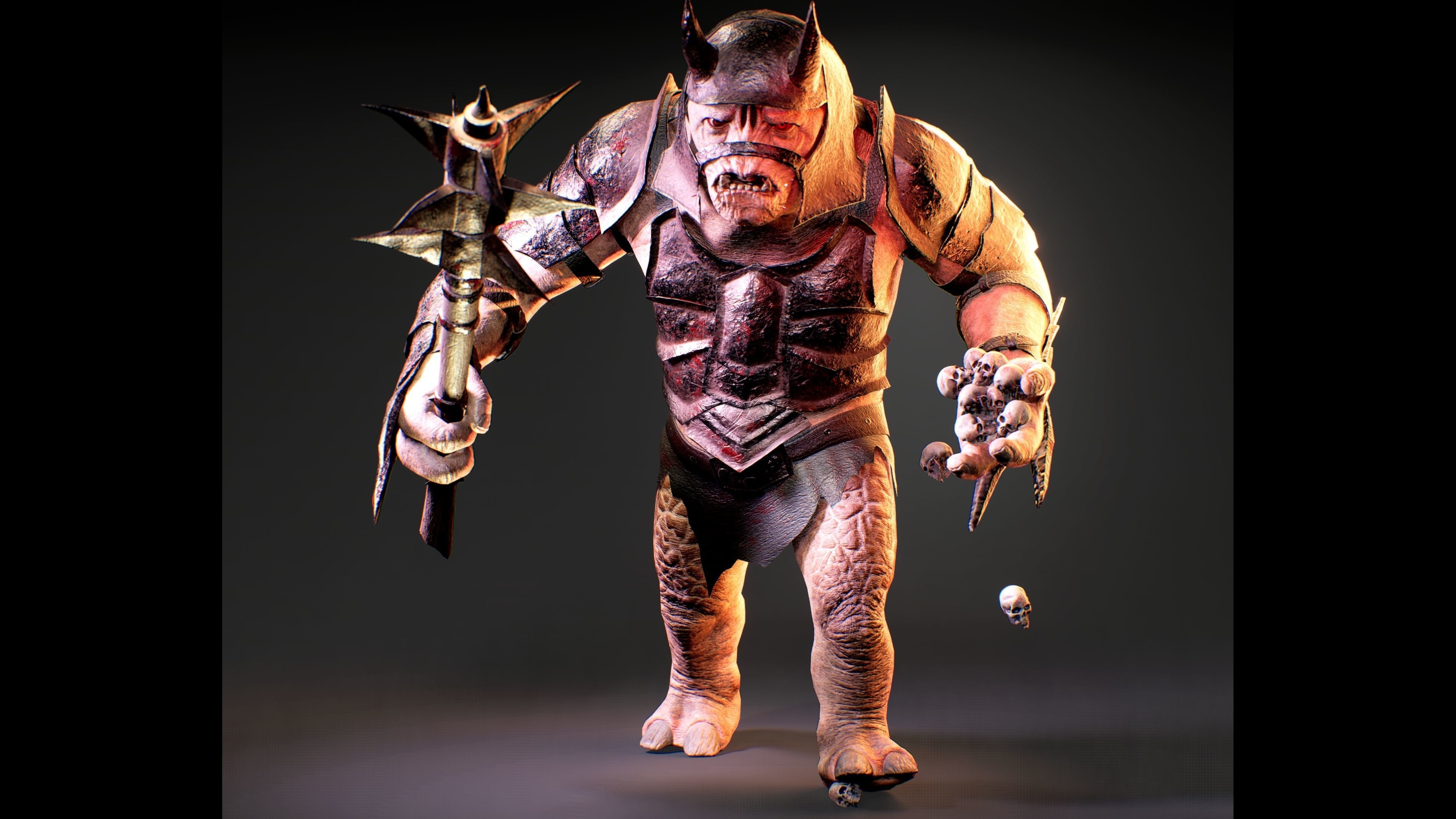 Attack Troll Game Character UE5 Low-poly 3D model_6