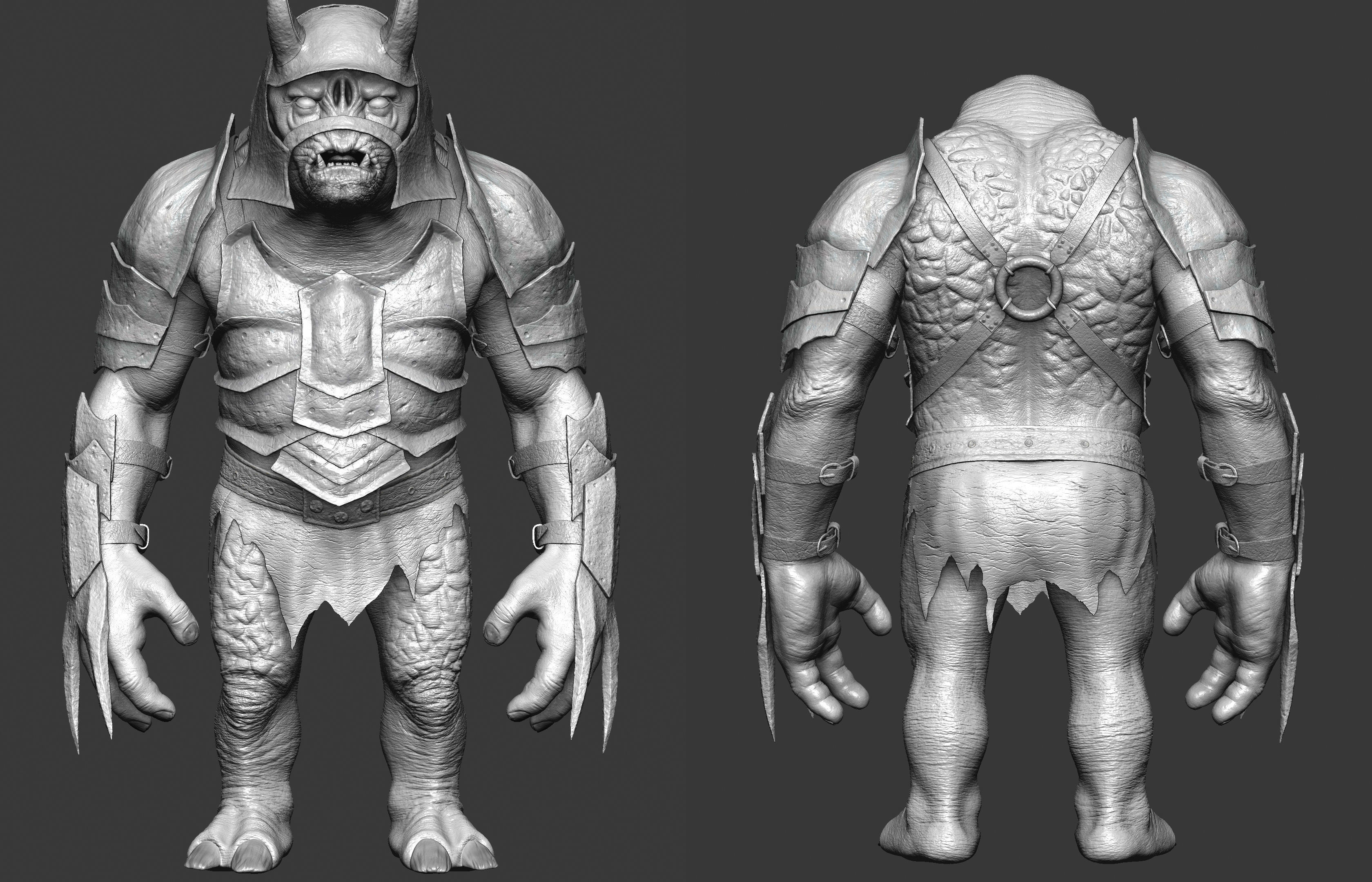 Attack Troll Game Character UE5 Low-poly 3D model_15