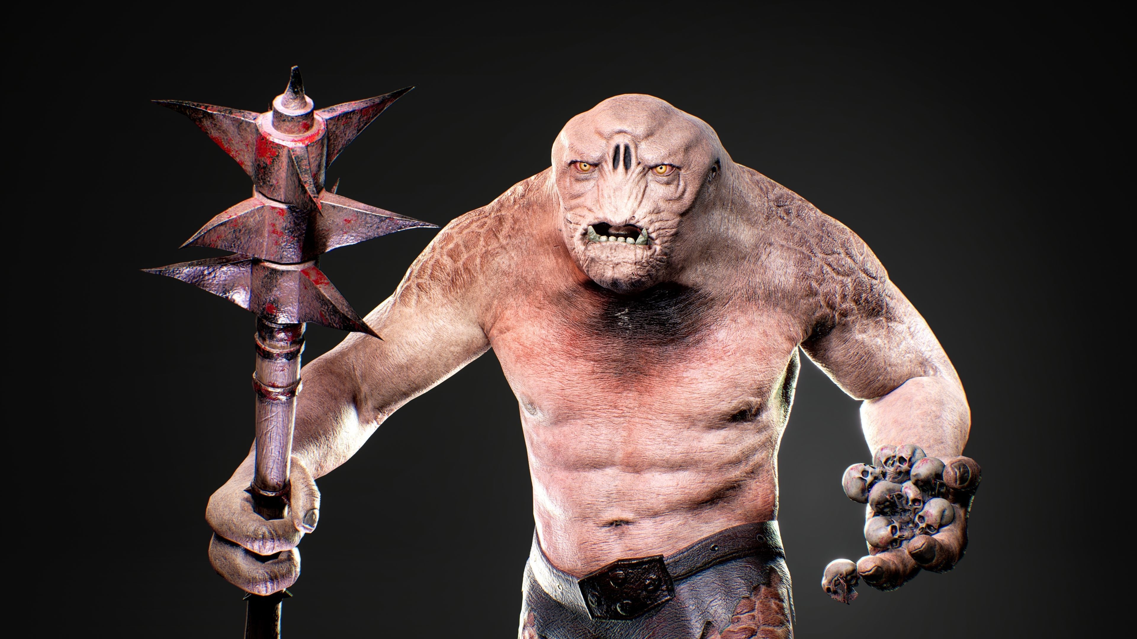 Attack Troll Game Character UE5 Low-poly 3D model_7