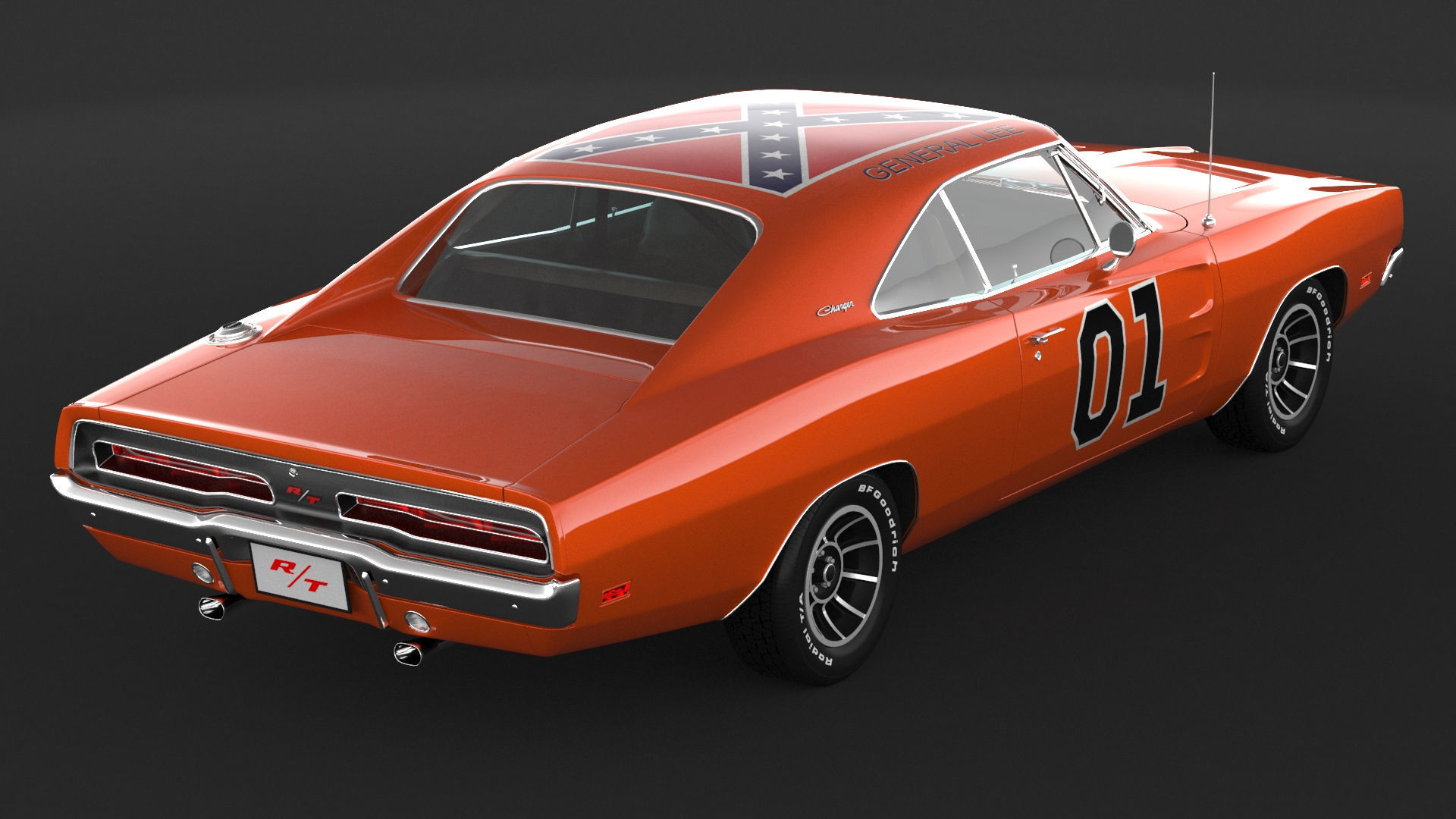 1969 Dodge Charger General Lee 3D model_6
