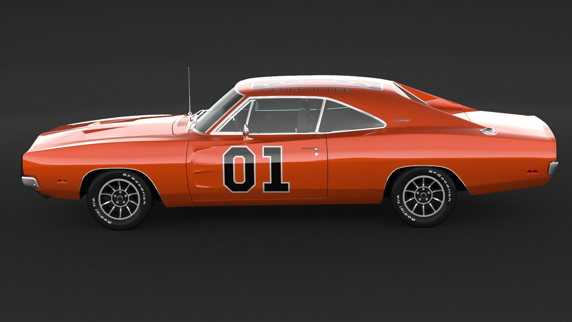1969 Dodge Charger General Lee 3D model_4