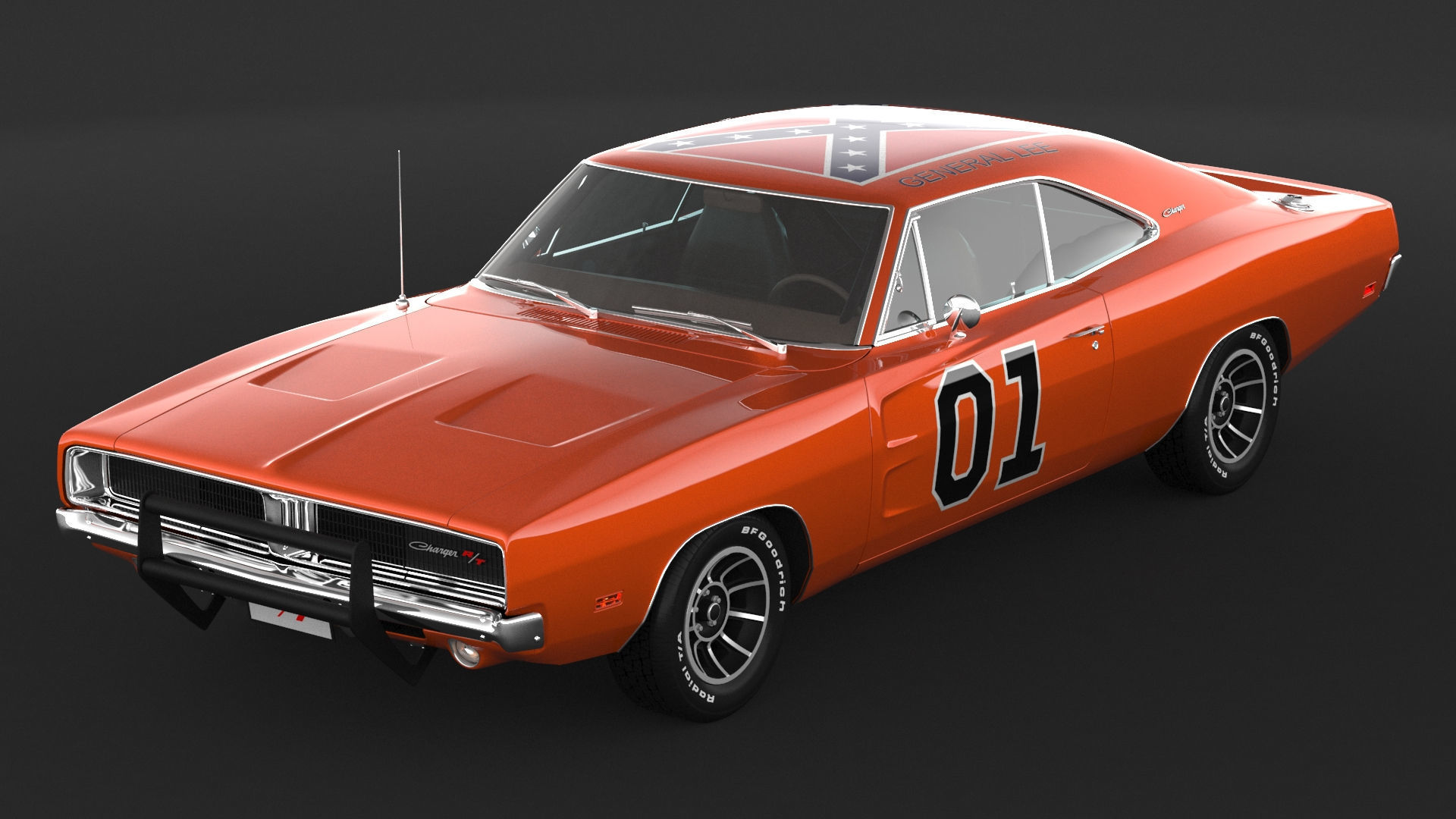 1969 Dodge Charger General Lee 3D model_5