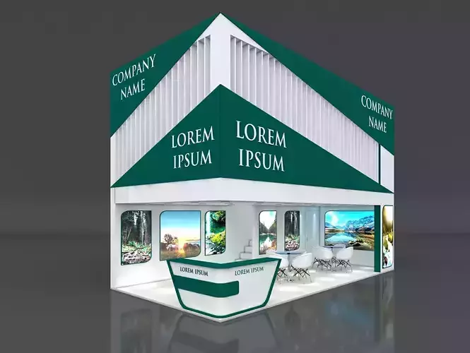 Booth Exhibition Stand Stall 8x4m Height 550 cm 2 Side Open